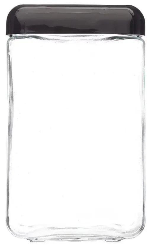 Kit 3 Potes de Vidro Tendenza 1,3L - Preto