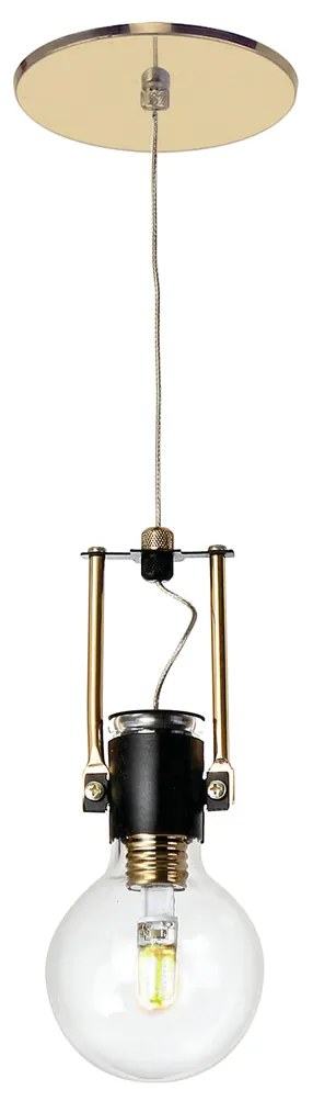 Pendente Lamp Ø120X17Cm Metal E Vidro 1 X G9 Globo Ø8Cm|Old Artisan Pd... (GRAFITE / CROMADO, FOSCO)