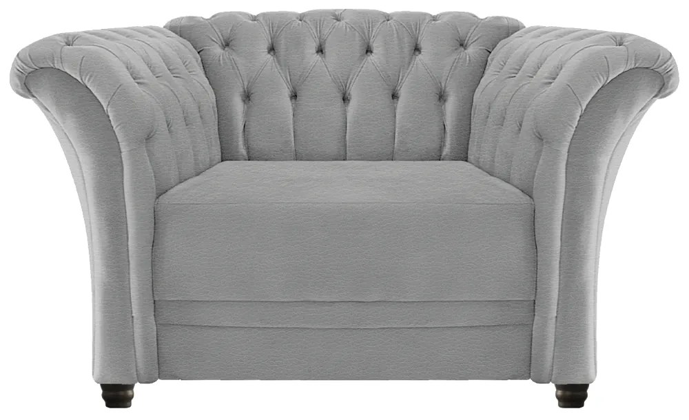 Poltrona Decorativa Chesterfield Sofia Corano Cinza - ADJ Decor