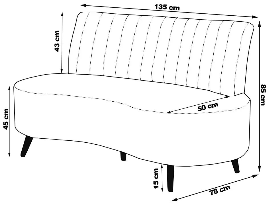 Sofá Living Decorativo 2 Lugares 1,35M Katara Cinza Escuro Linho G33 - Gran Belo