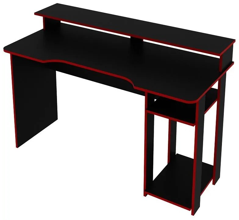 Mesa Gamer Escrivaninha Tecno nicho Preto Vermelho