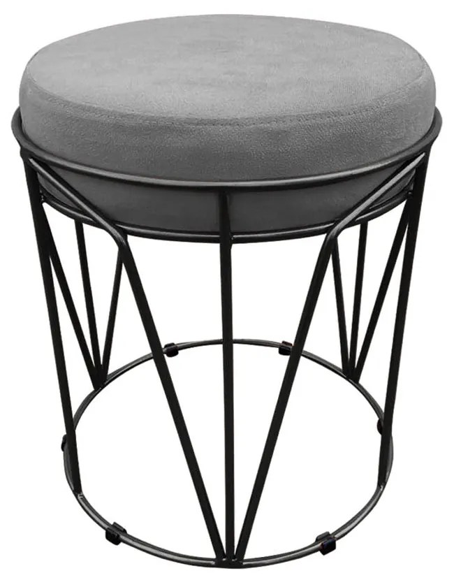 Puff Multiuso com Mesa Babu 2 em 1 Suede Grafite Base Preto - D'Rossi