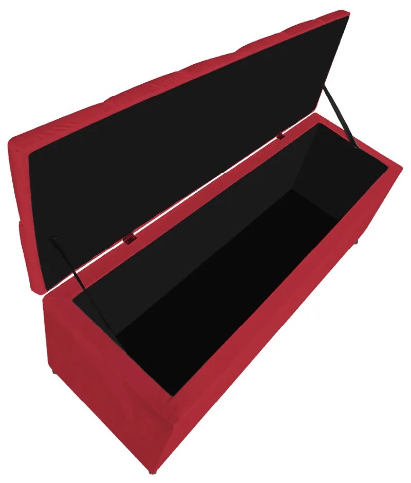 Kit Cabeceira e Calçadeira Liverpool 90 cm Solteiro Suede Vermelho - ADJ Decor