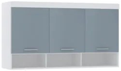Armário Aéreo Ponte Modulado 145cm Taiga Branco/Grey L01 - Mpozenato