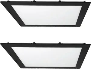 Kit 2 Plafons LED Embutir Quadrado 18W Preto 22,5cm