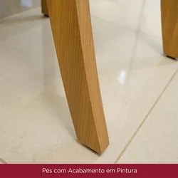 Conjunto Mesa de Jantar Inês Com 4 Cadeiras Vitória H02 Nature/Off Whi