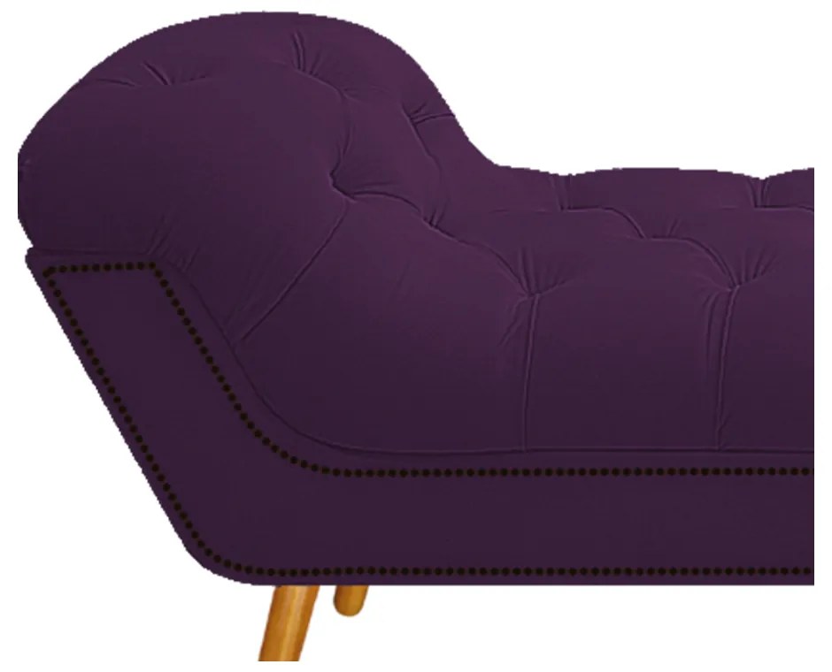 Calçadeira Estofada Veneza 140 cm Casal Suede Roxo - ADJ Decor