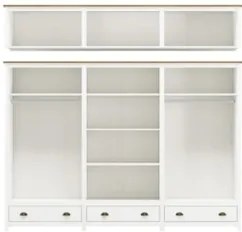 Guarda Roupa Casal 261cm Com Espelho Lázio Branco/Freijó F07 - Mpozena