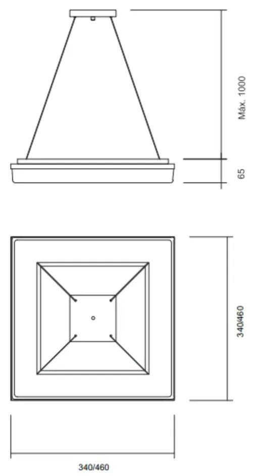 Pendente Vivaz 34X34Cm Led 24,4W Bivolt / Base Fechada | Usina 19021/3... (BT - Branco Texturizado, 3000k)