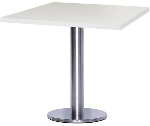 Mesa Georgia 60 cm Tampo Branco Quadrado Base Big em Inox - 39133 Sun House