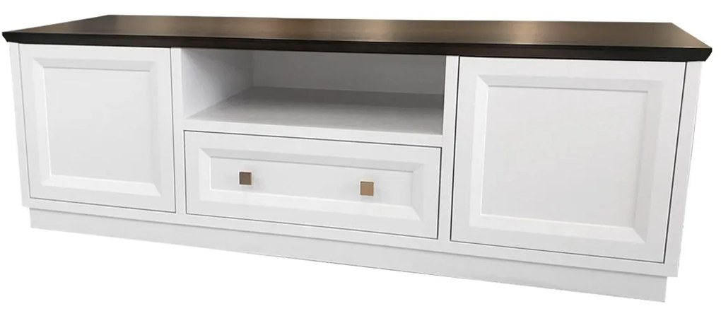 Rack Louvre M - 2m - Branco com Tampo Vintage Clássico Kleiner