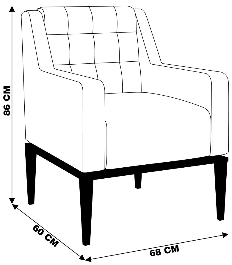 Poltrona Decorativa Sala de Estar Design Moderno Madonna Suede Bordô G52 - Gran Belo