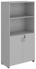Armário Estante para Escritório 80cm 2 Portas 3 Prateleiras Web15 G04