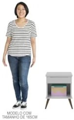 Mesa de Cabeceira Infantil 1 Gaveta Mel Z39 Cinza - Mpozenato