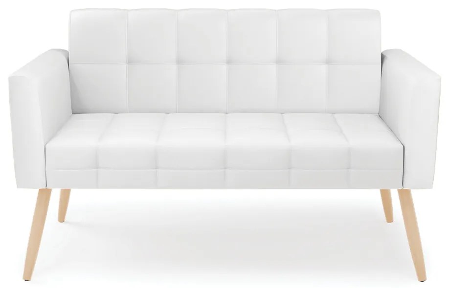 Sofá Namoradeira Elisa Corino Pés Palito Natural D03 - D'Rossi - Branco