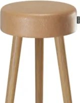 Banqueta Alta Estofada Pés Palito Kit 4 Hong Sintético Amarula S08 - M