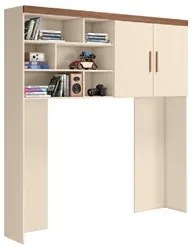 Quarto Infantil Modulado 4 Portas Com Bicama Chiara Off White/Carvalho