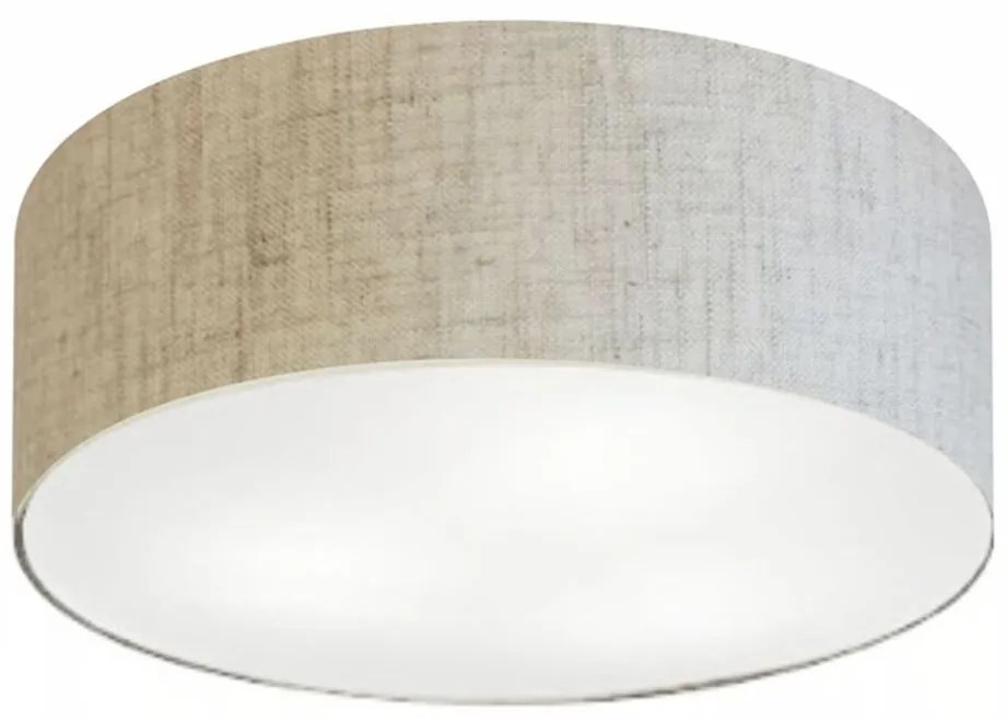 Plafon Cilíndrico Md-3006 Cúpula em Tecido 60x15cm Rústico Bege - Bivolt