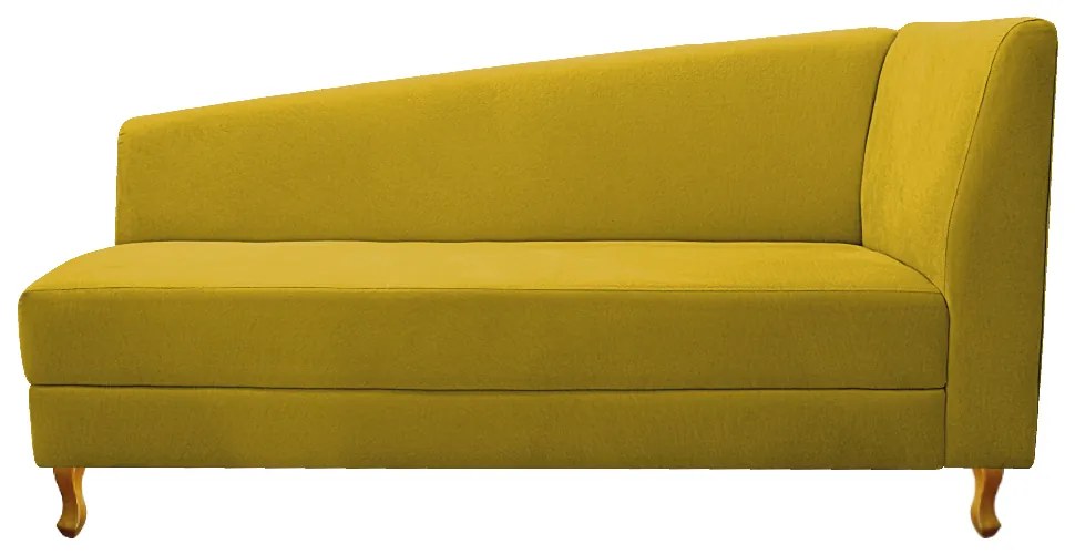 Recamier Valéria 160cm Lado Esquerdo Suede Amarelo - ADJ Decor