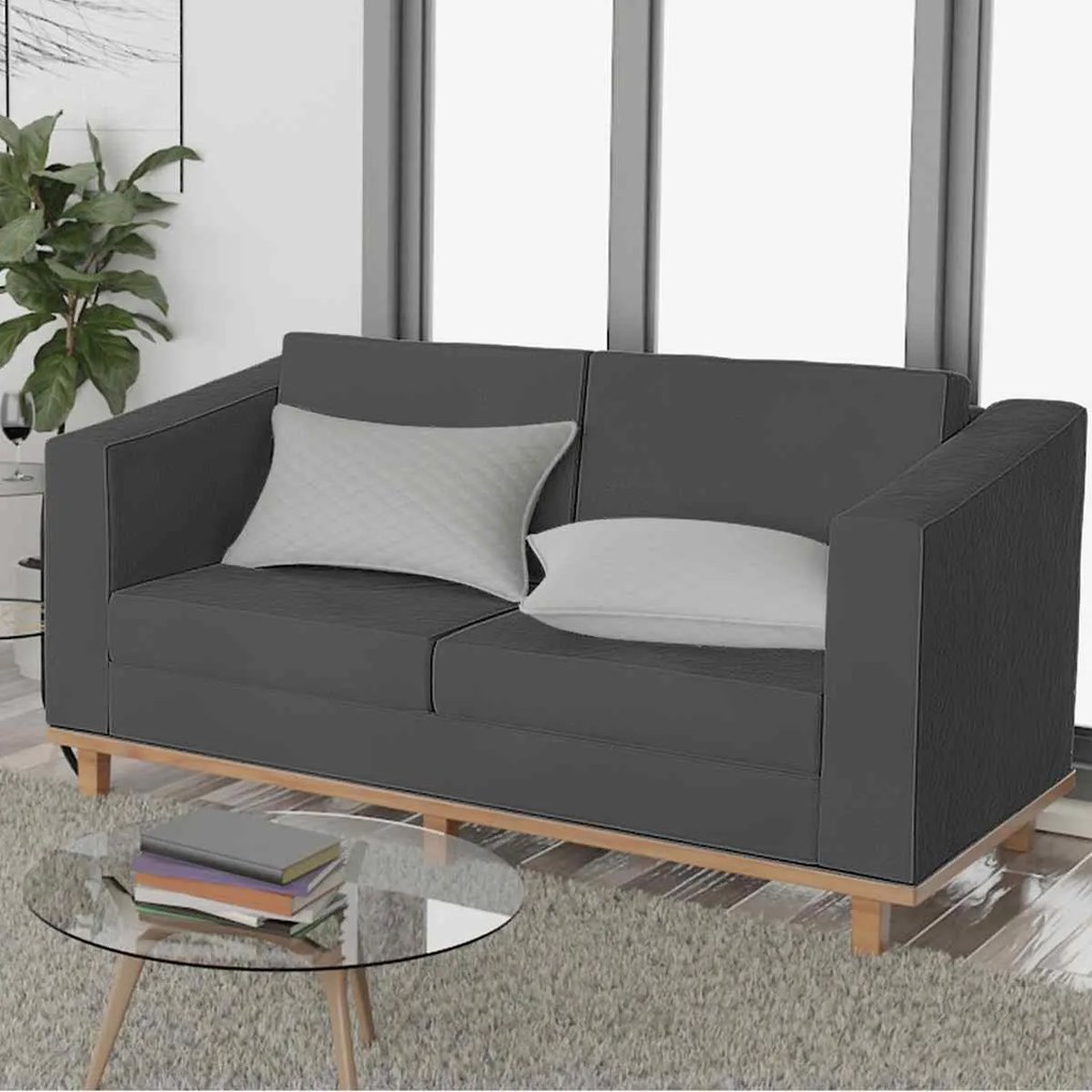 Kit Sofá 2 Lugares e 2 Poltronas Europa Linho Chumbo ADJ Decor
