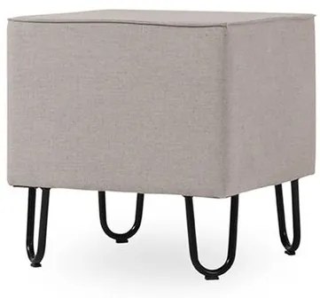 Puff Block Quadrado Assento Cinza Pés Preto - 68498 Sun House