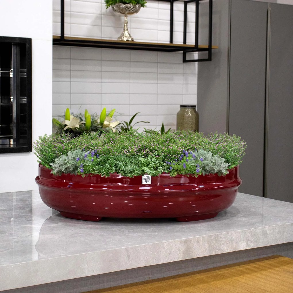 Vaso Bacia Decorativo Osaka Vermelho Lira g 16x65x52 Cm B02 - D'Rossi