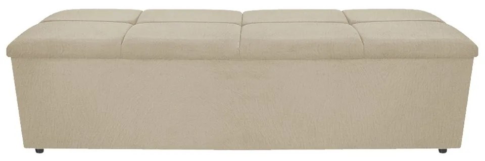 Calçadeira Munique 140 cm Casal Suede Bege - ADJ Decor