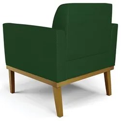Sofá Namoradeira e 2 Poltronas Base Madeira Castanho Maressa Veludo Lu