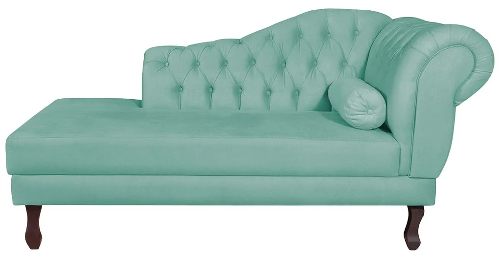 Recamier Diana 140cm Lado Esquerdo Suede Azul Tiffany - ADJ Decor