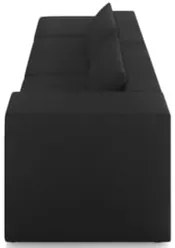 Sofá 4 Lugares 323cm Com Puff Esquerdo Fay Veludo Preto Z55 - Mpozenat