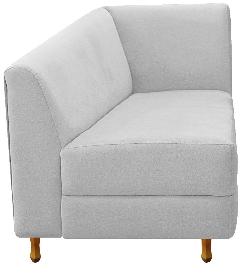 Recamier Valéria 185cm Lado Esquerdo Corano Branco - ADJ Decor
