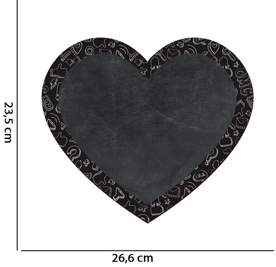 Quadro Lousa Decorativo "Coração"23,5x 26,6 cm - D'Rossi
