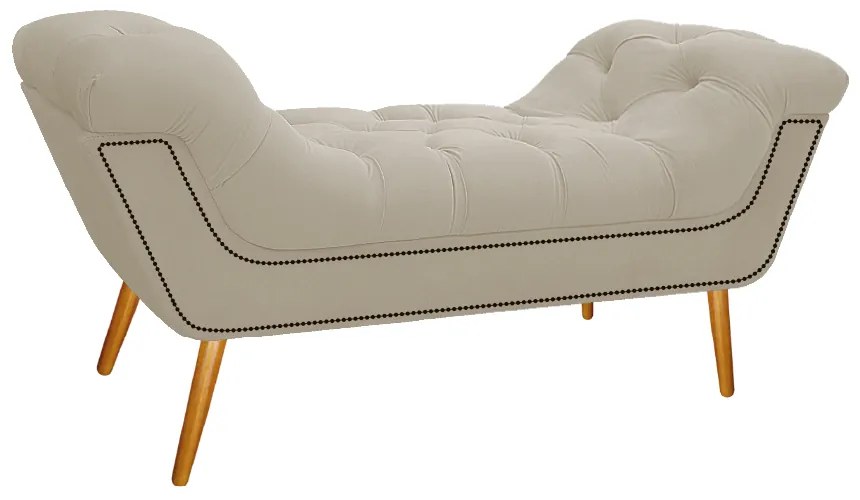 Kit Cabeceira e Calçadeira Veneza 100 cm Solteiro Suede Bege - ADJ Decor