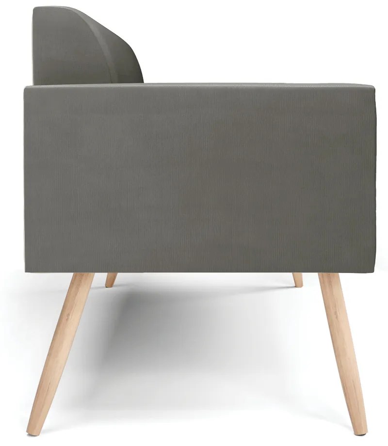 Sofá Namoradeira Pés Palito Natural Marisa Suede Grafite D03 - D'Rossi