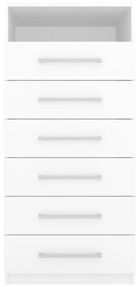 Cômoda Madri Multiuso Organização 6 Gavetas Premium Branco