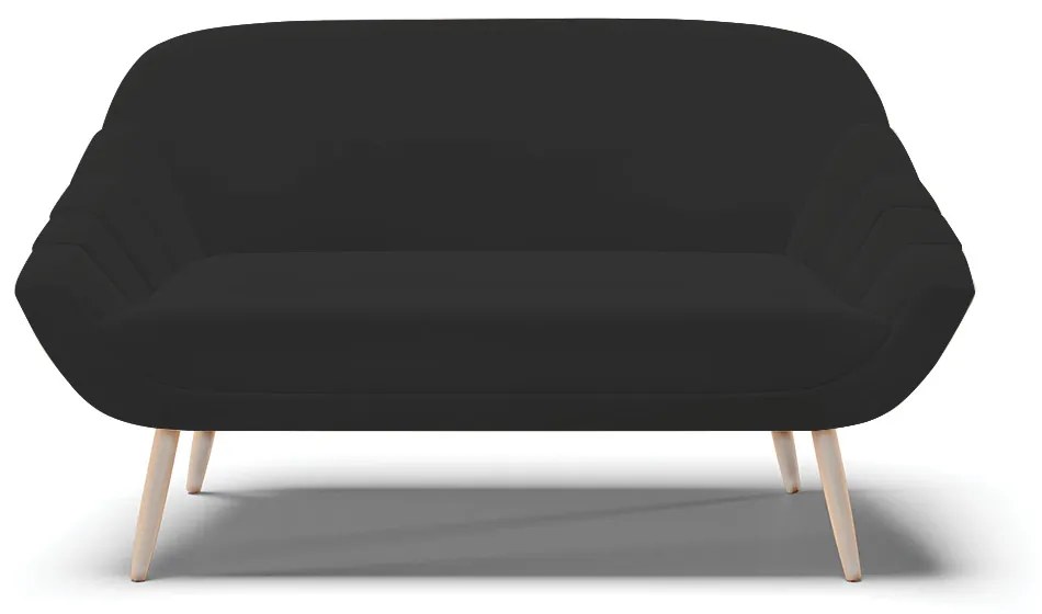 Namoradeira 02 Lugares Giovana Veludo Pés Palito Natural - Indo Decorar - Preto