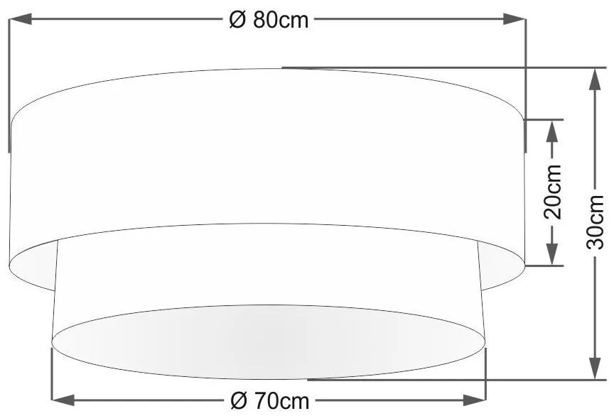 Plafon Duplo Cilíndrico Vivare Md-3065 Cúpula em Tecido 80x70cm - Bivolt