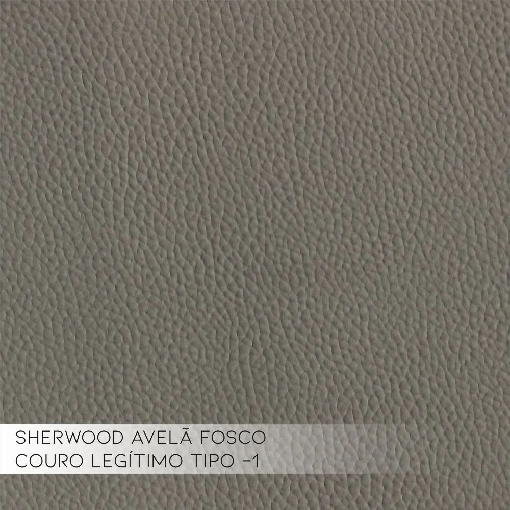 Poltrona Decorativa Reclinável Manual Moroni Couro Avelã G43 - Gran Belo