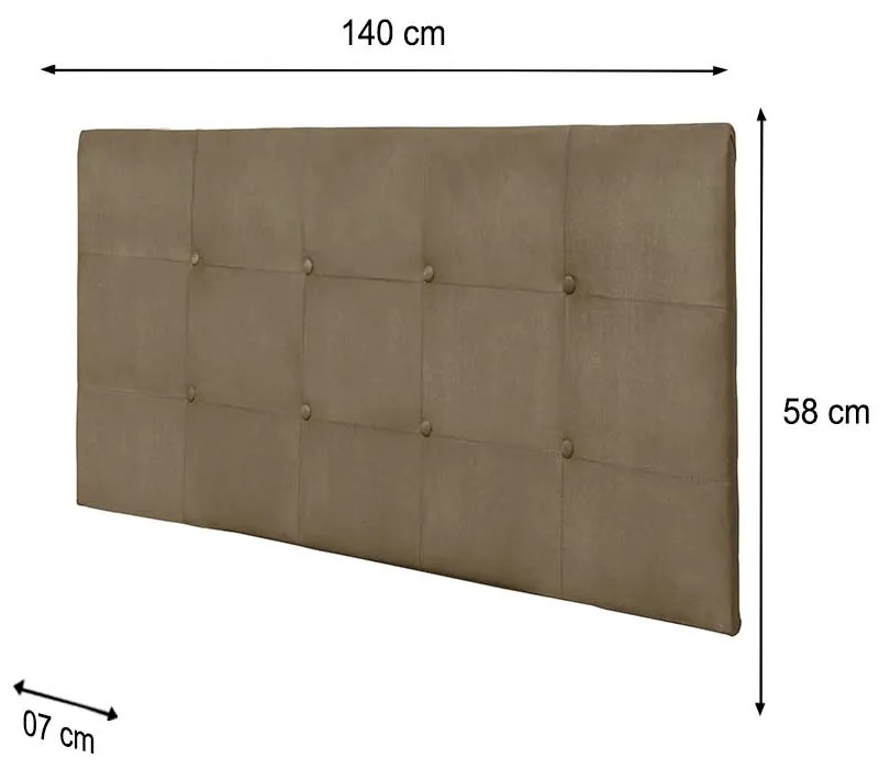 Painel Luna Para Cama Box Casal 140 cm Suede Bege - D'Rossi