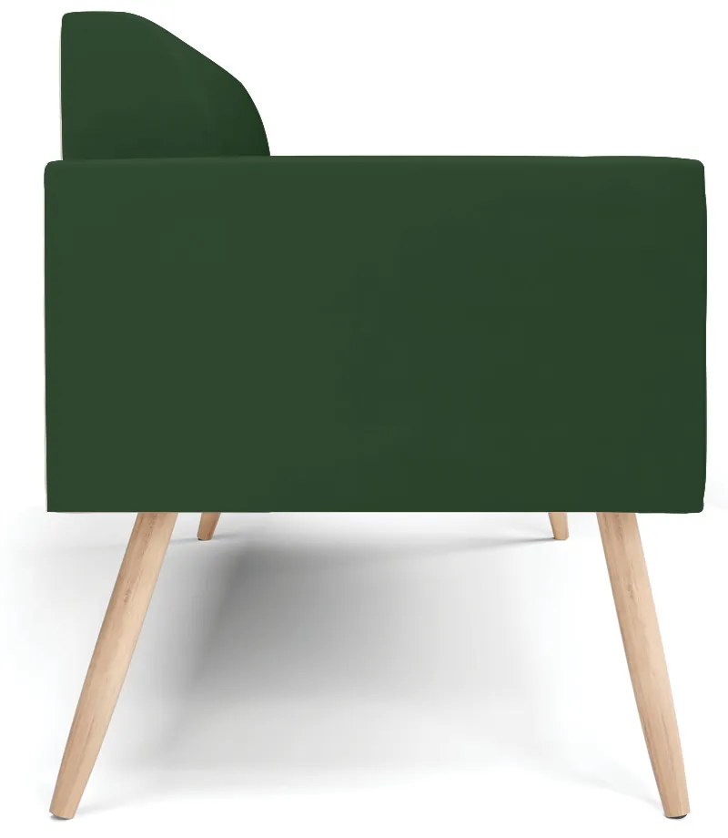 Sofá Namoradeira Pés Palito Natural Marisa Veludo D03 - D'Rossi - Verde