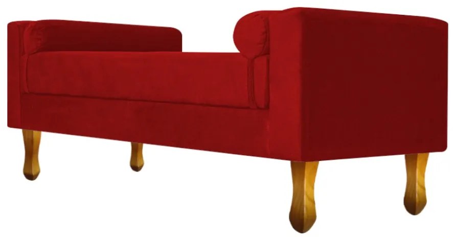 Recamier Félix Casal 140cm Suede Vermelho - ADJ Decor