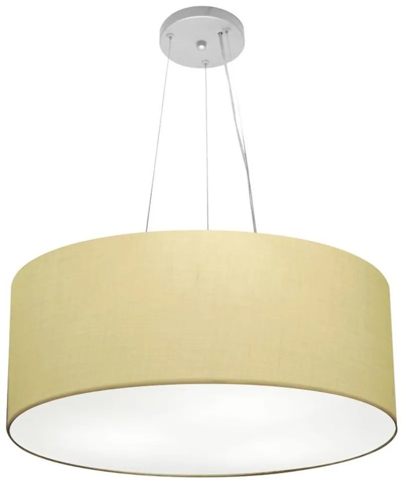 Plafon e Pendente Cilíndrico Vivare Md-3014 / Md-4047 Cúpula em Tecido 50cm Algodão Crú - Bivolt