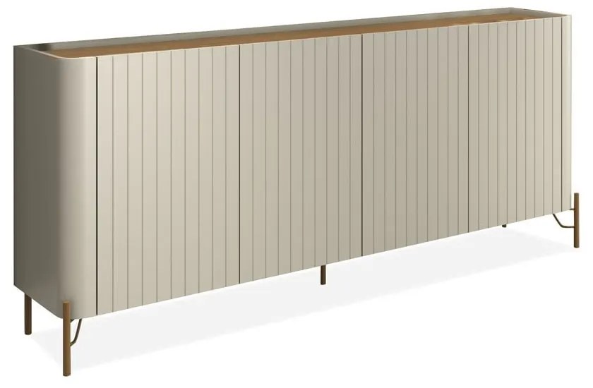Buffet Wilmer 4 Portas com Detalhes Brise Pés Metal Redondo
