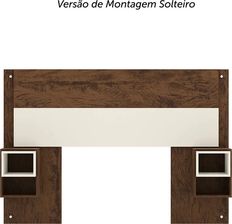 Cabeceira Casal Extensível Cama Box 236-176cm Cibely V01 - D'Rossi - Imbuia e Champanhe