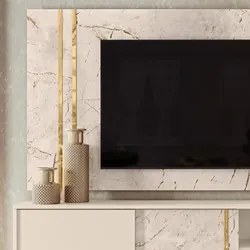 Rack Com Painel Para TV Até 65 Pol. Cronos Calacata/Off White - Madete