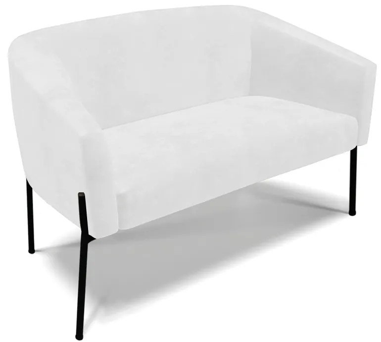 Namoradeira e 2 Poltronas Pé de Ferro Preto Stella Sintético PU D03 - D'Rossi - Branco