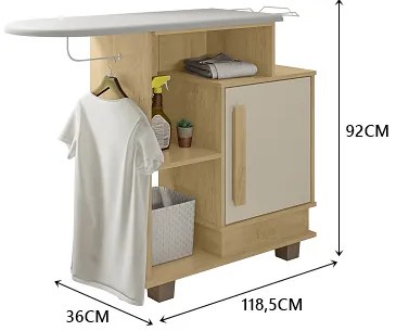 Tabua De Passar Roupas Havai Cinamomo/Off White - RV Móveis