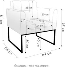 Poltrona Sala Base Industrial Dourado Kit 2 Ana Bouclé Menta - Ibiza
