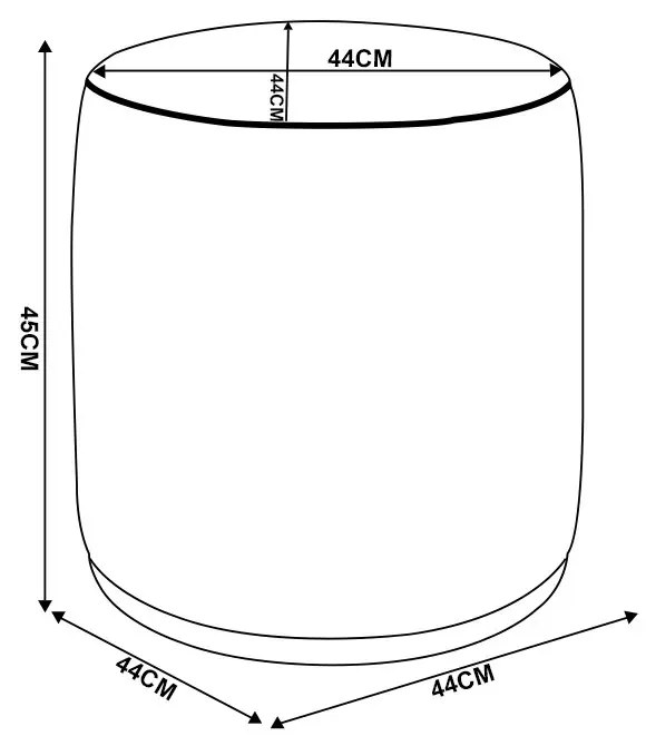 Puff Redondo Orgânico para Sala Malu Sintético PU Bege M11 - D'Rossi