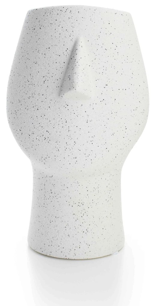 Vaso Decorativo Rosto Areia em Cerâmica 25,5x26 cm - D'Rossi